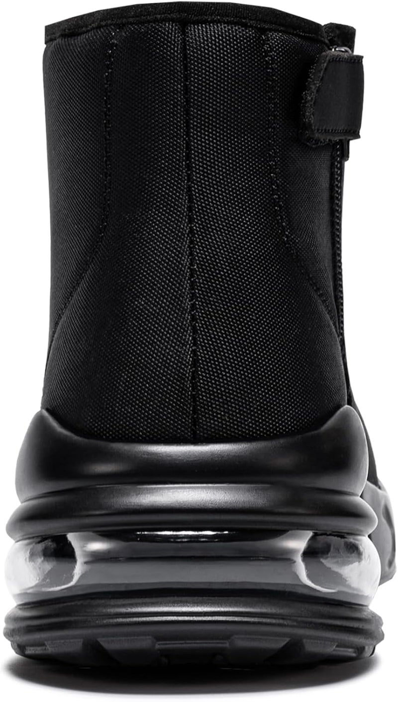 LARNMERN Mens Non Slip Shoes Food Service Work Waterproof Side Zipper Chukka Boots Sole Cushion Mid Top Casual Botas Hombre Trabajo Black - Image 5